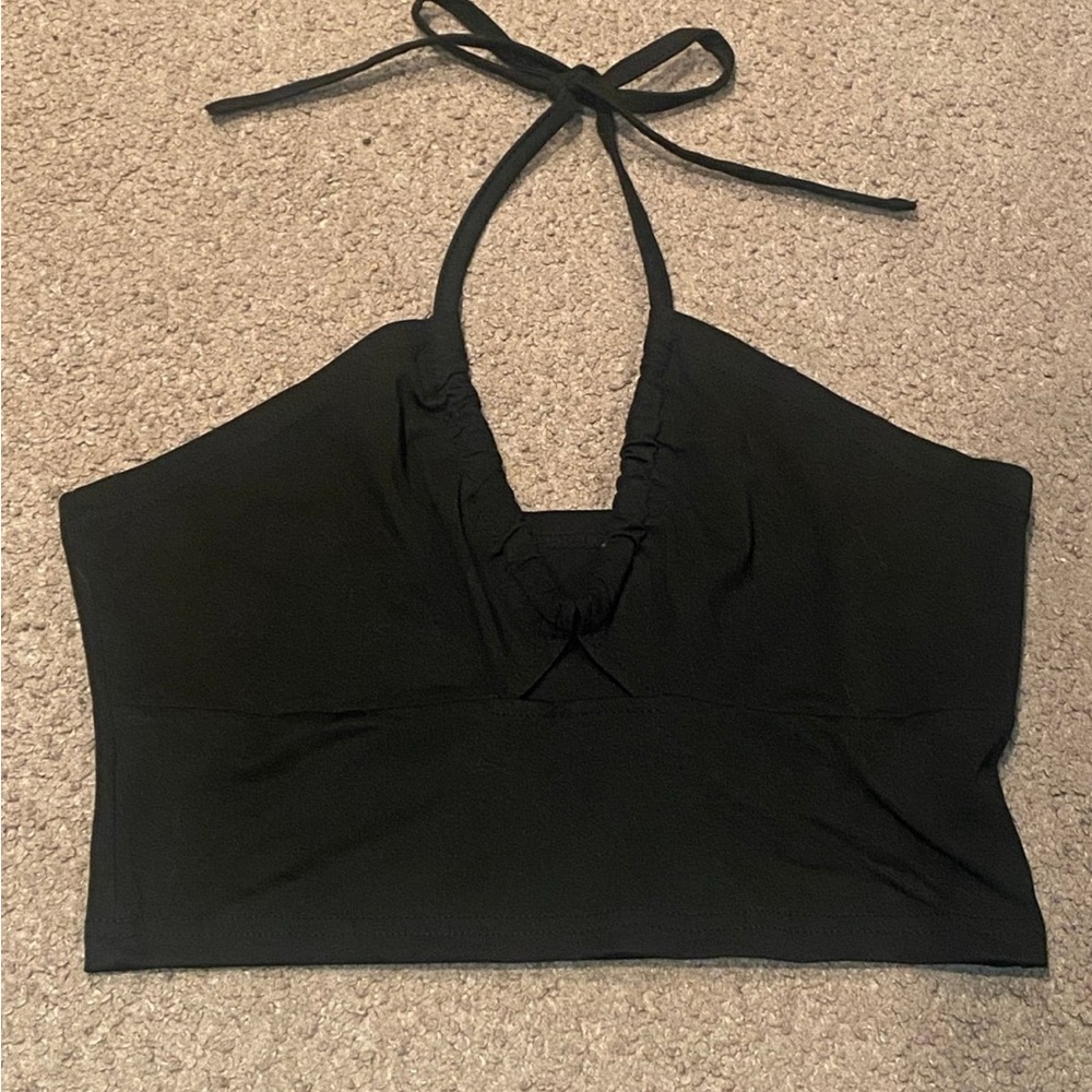Black Halter Crop Top
